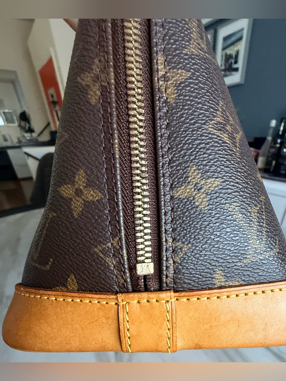 Louis Vuitton Monogram Alma Satchel in Brown and Tan - Picture 10 of 17